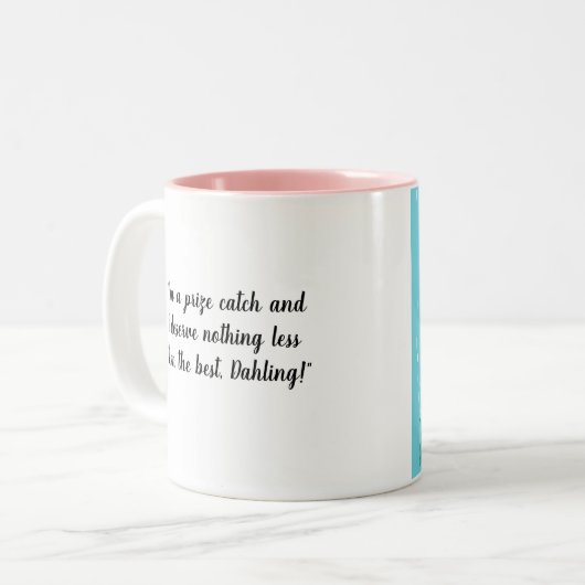 「餌の少ないリールを持った男が必要だ!」 コーヒーマグ ツートーンマグカップ (正面左)