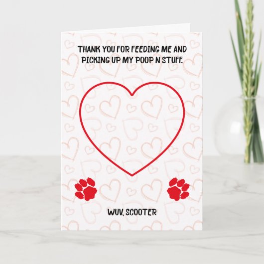 餌をあげてフンを片付けてくれてありがとうね カード (正面)