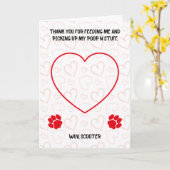 餌をあげてフンを片付けてくれてありがとうね カード (黄色い花)