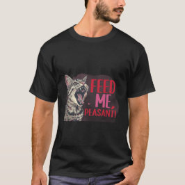 「餌をくれ、家臣!」冗談好きな猫のボスステッカー ✨😼 Tシャツ