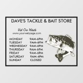 餌又は仕掛け店魚釣り時間 ウィンドウサイン (シート)