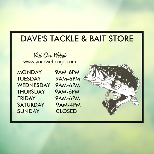 餌又は仕掛け店魚釣り時間 ウィンドウサイン (シート3)