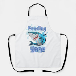 餌帯のサメ、漫画スタイル エプロン
