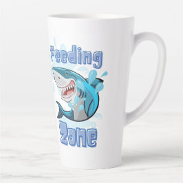 餌帯のサメ、漫画スタイル カフェラテマグ