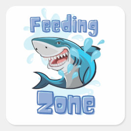 餌帯のサメ、漫画スタイル スクエアシール