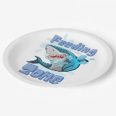 餌帯のサメ、漫画スタイル ペーパープレート (アングル)