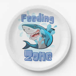 餌帯のサメ、漫画スタイル ペーパープレート