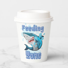 餌帯のサメ、漫画スタイル 紙コップ