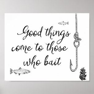 餌来付けの人への良いヴィンテージ魚釣り ポスター