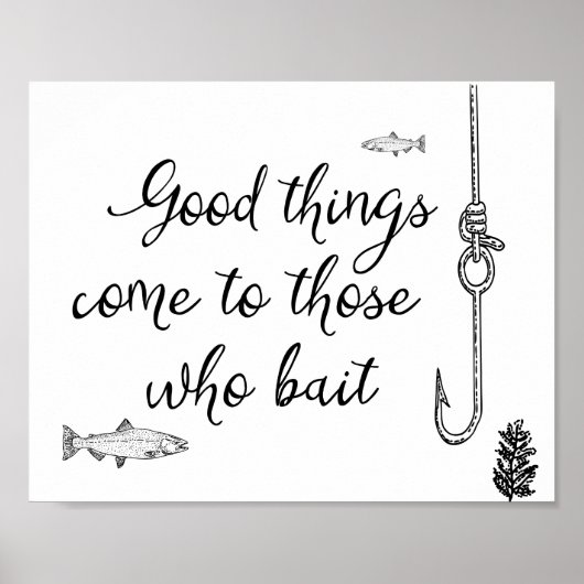 餌来付けの人への良いヴィンテージ魚釣り ポスター (正面)