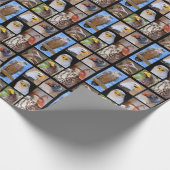 餌食ポスターの鳥のモザイク写真 ラッピングペーパー (角)