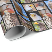 餌食ポスターの鳥のモザイク写真 ラッピングペーパー (ロールコーナー)