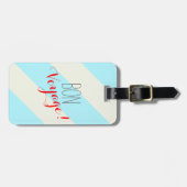 餞別のストライプのな荷物のラベル ラゲッジタグ (正面横)