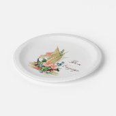 餞別のヴィンテージのヨットおよび花 ペーパープレート (アングル)