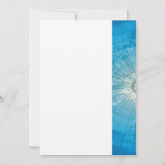 餞別の青い行先の結婚式 招待状 (裏面)