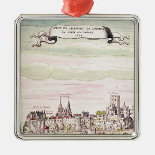 館de Loches 1699年の眺め メタルオーナメント