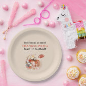 饗宴とサッカー感謝祭ディナーライトピーチ ペーパープレート (パーティー)