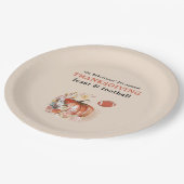 饗宴とサッカー感謝祭ディナーライトピーチ ペーパープレート (アングル)