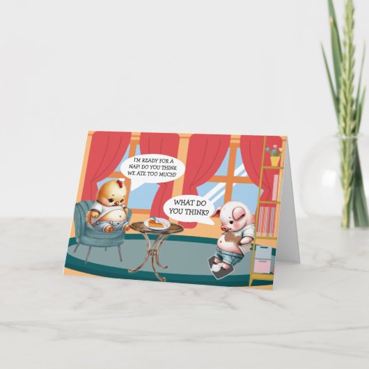 饗宴ジレンマを受けて感謝祭をおもしろい受ける シーズンカード (正面)