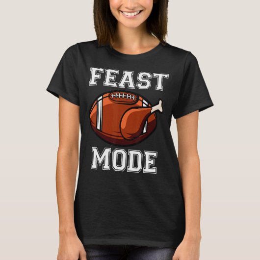 饗宴モードアメリカンフットボール七面鳥感謝祭 Tシャツ (正面)
