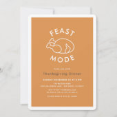 饗宴モードターキーオレンジサンクスギビングディナー 招待状 (正面)