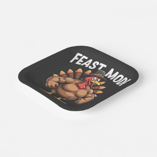 饗宴モード感謝祭おもしろいトルコフィットネス食事 ペーパープレート (傾斜あり)