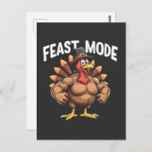 饗宴モード感謝祭おもしろいトルコフィットネス食事 ポストカード (正面/裏面)