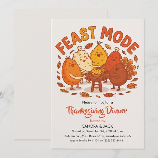 饗宴モード感謝祭 招待状 (正面/裏面)