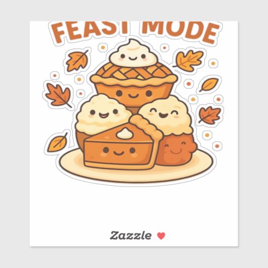 饗宴モード – かわいい秋の心地よい食べ物プレートboxy T シール (シート)