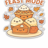 饗宴モード – かわいい秋の心地よい食べ物プレートboxy T シール (正面)