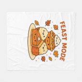 饗宴モード – かわいい秋の心地よい食べ物プレートboxy T フリースブランケット (正面(横))