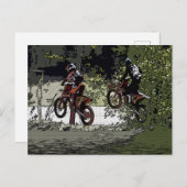 首と首 – モトクロスレーサー ポストカード (正面/裏面)