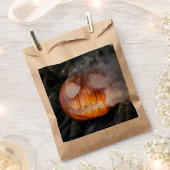 首なし騎士のカボチャのランタン 炎と化す フェイバーバッグ (クリップ留めされた状態)