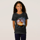 首なし騎士のカボチャのランタン　炎と化す Tシャツ (正面フル)