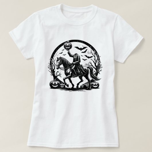 首なし騎士のハロウィンサークルデザイン Tシャツ (デザイン正面)