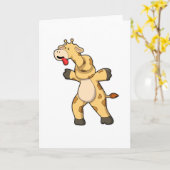 首に結び目のあるキリン カード (黄色い花)