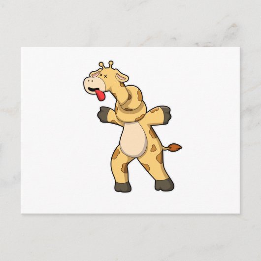 首に結び目のあるキリン ポストカード (正面)