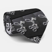 首のタイ-黒いキャンバスのLoa Loaの寄生虫 ネクタイ (ロール)