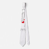 首のネクタイを持つ新婦の赤いハートを作る ネクタイ (正面)