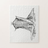 首の古い解剖学のイラストレーション筋肉 ジグソーパズル (縦)