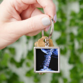 首の骨のイメージのX線撮影をして下さい キーホルダー (手)
