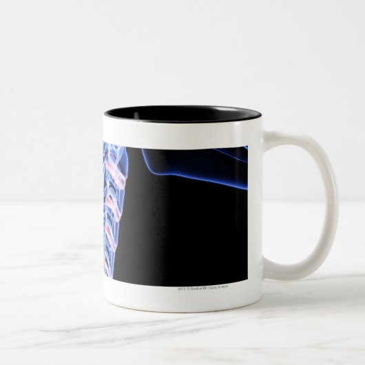 首の骨のイメージのX線撮影をして下さい ツートーンマグカップ (右)