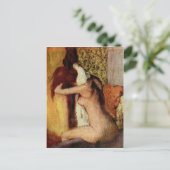 首を乾かす女性 ポストカード (スタンド正面)