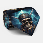 首タイ付き海賊スカル ネクタイ (ロール)