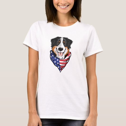 首バンダナを着た犬 Tシャツ (正面)