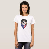 首バンダナを着た犬 Tシャツ (正面フル)
