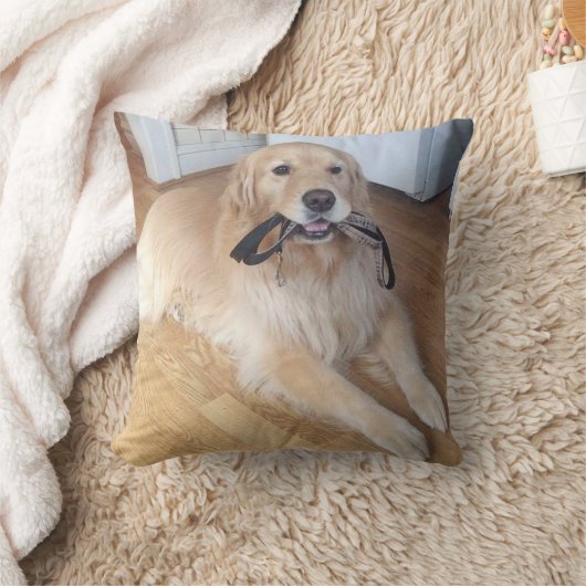 首付き犬 クッション (ブランケット)