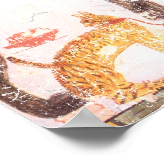 首付き猫 ポスター (角)