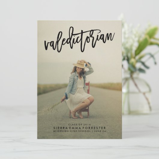 首席卒業生1名の写真 卒業のお知らせ 案内状 (スタンド正面)