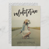 首席1枚写真卒業おめでとうのご案内 案内状 (正面/裏面)